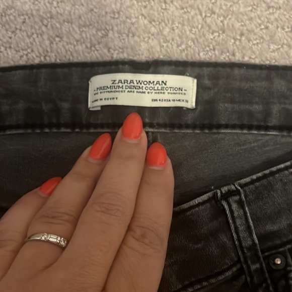 Zara Woman Premium Denim Collection High Rise Skinny Jeans Grey - Picture 2 of 10